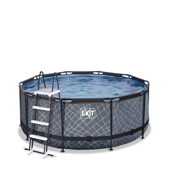 exit-stone-zwembad-o360x122cm-met-zandfilterpomp-grijs